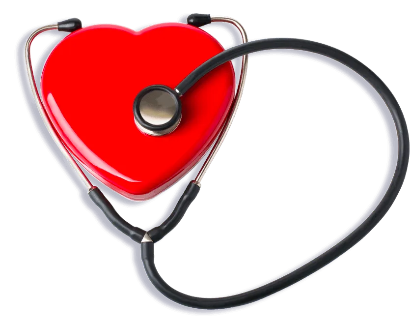 stetoscopio con oggetto a forma di cuore